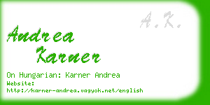 andrea karner business card